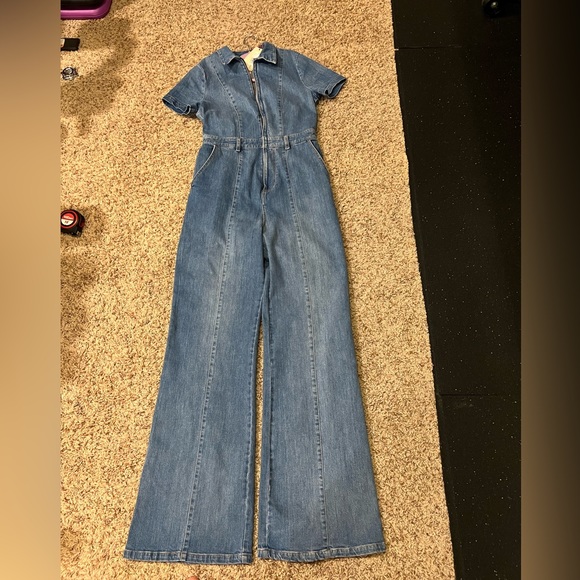Alice and Olivia wide leg denim jumpsuit - Picture 4 of 7